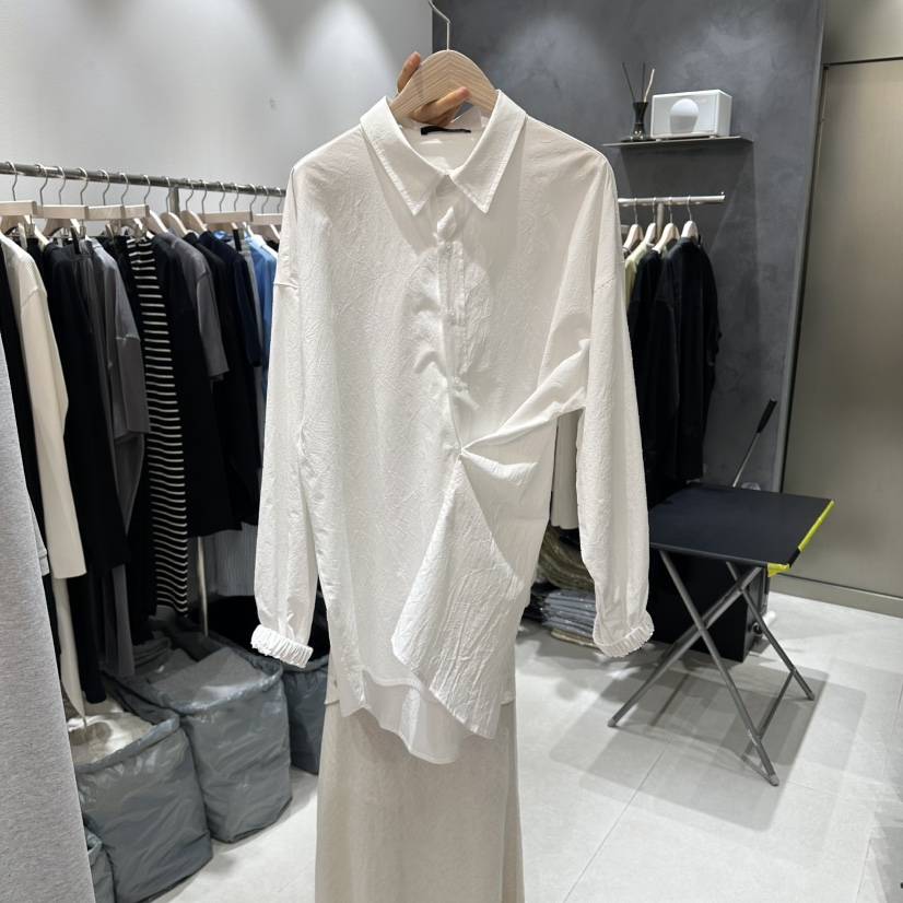 OPEN韓國代購女裝新款職業人氣26春夏推薦襯衫蕾絲衫條紋OPEN襯衫/蕾絲衫