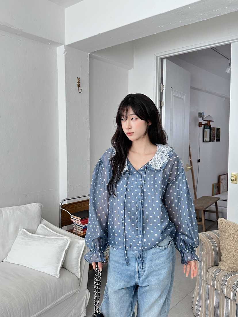 MAISONDEGLORY東大門代購女裝新品休閑時尚人氣襯衫蕾絲衫MAISON DE GLORY襯衫/蕾絲衫