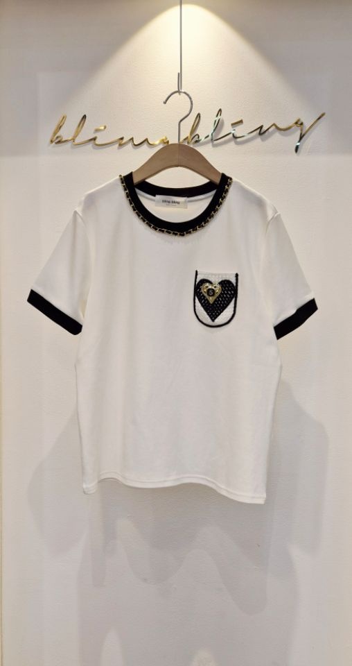 RICO/BLING BLING-S韓國直郵女裝新款休閑熱賣T恤口袋RICO/BLING BLING-ST恤