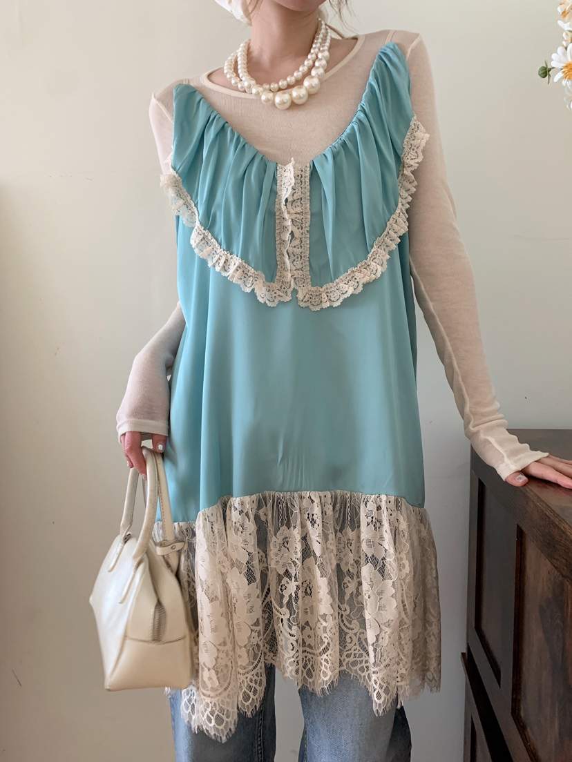 MAISONDEGLORY韓國直郵女裝新款26春夏熱賣連衣裙蕾絲緞面MAISON DE GLORY連衣裙