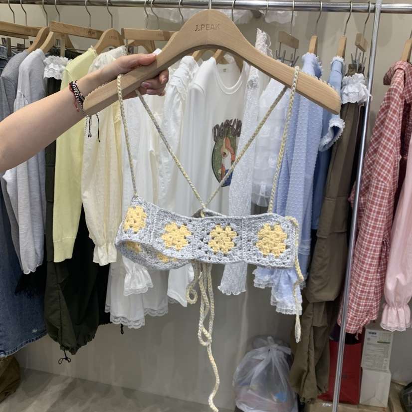 J PEAK/BY FLOW韓國代購女裝新品休閑吊帶背心手工編織J PEAK吊帶/背心