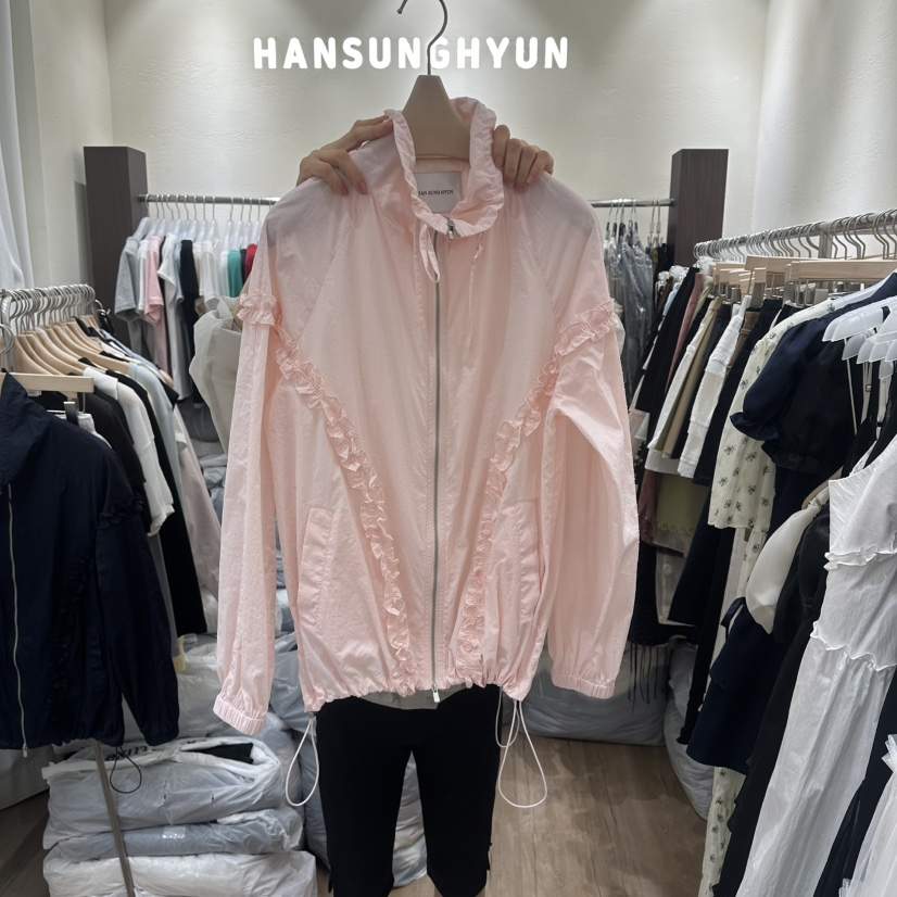 HANSUNGHYUN韓國直郵女士新款人氣熱賣真品夾克荷葉邊短款HANSUNGHYUN夾克