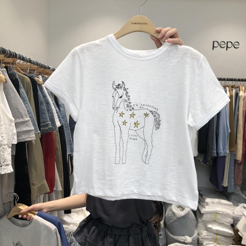 ALMOND PEPE韓國直郵女裝新品推薦人氣26春夏休閑職業T恤ALMOND PEPET恤