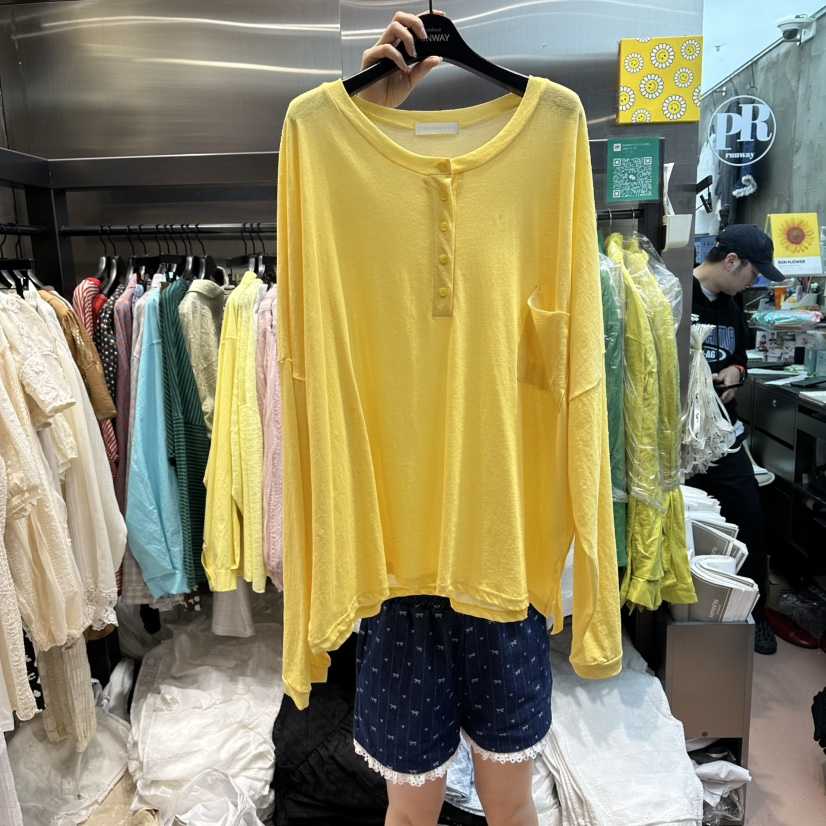 RUNWAY-런웨이韓國代購女裝新款休閑熱賣人氣長袖T恤口袋RUNWAY長袖T恤