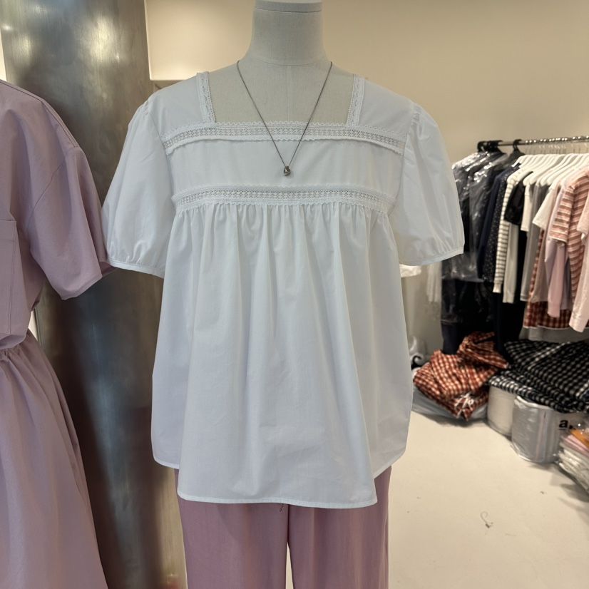 LORING RE I東大門實拍女裝新品休閑熱賣襯衫蕾絲衫蕾絲LORING RE-I/BARE襯衫/蕾絲衫