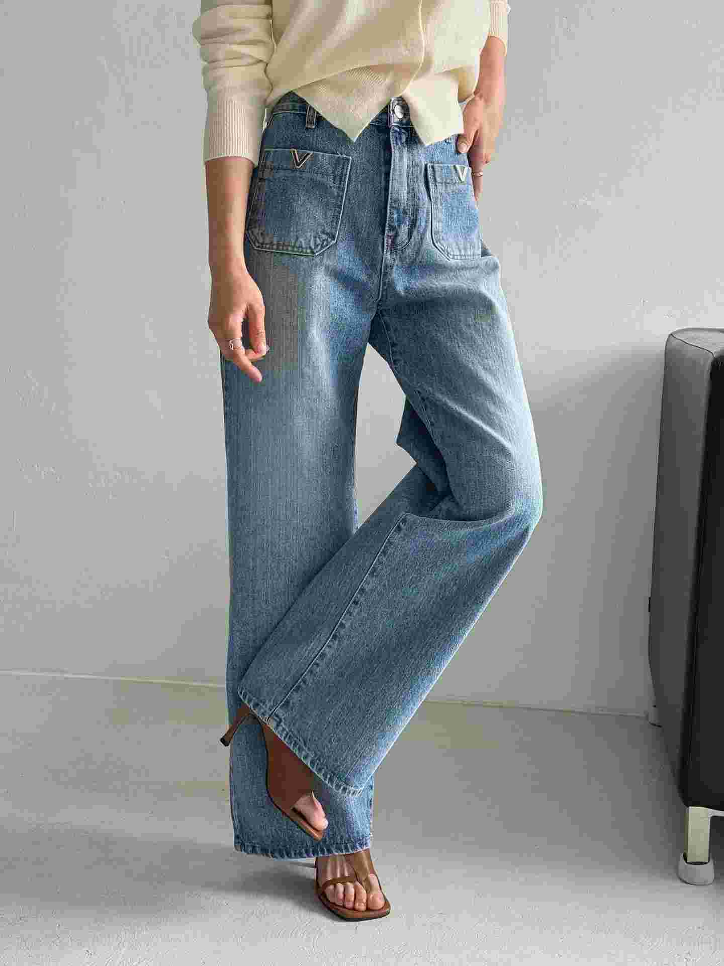 BLOCK韓國東大門直郵女裝新款推薦人氣熱賣職業時尚牛仔褲BLOCK牛仔褲