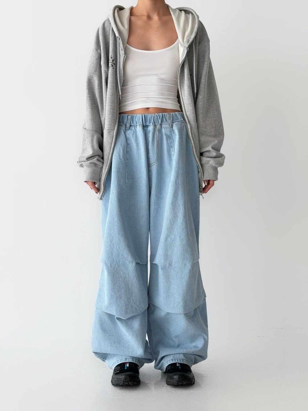 BLOCK韓國直郵實拍女裝新款人氣休閑熱賣推薦時尚職業牛仔褲BLOCK牛仔褲