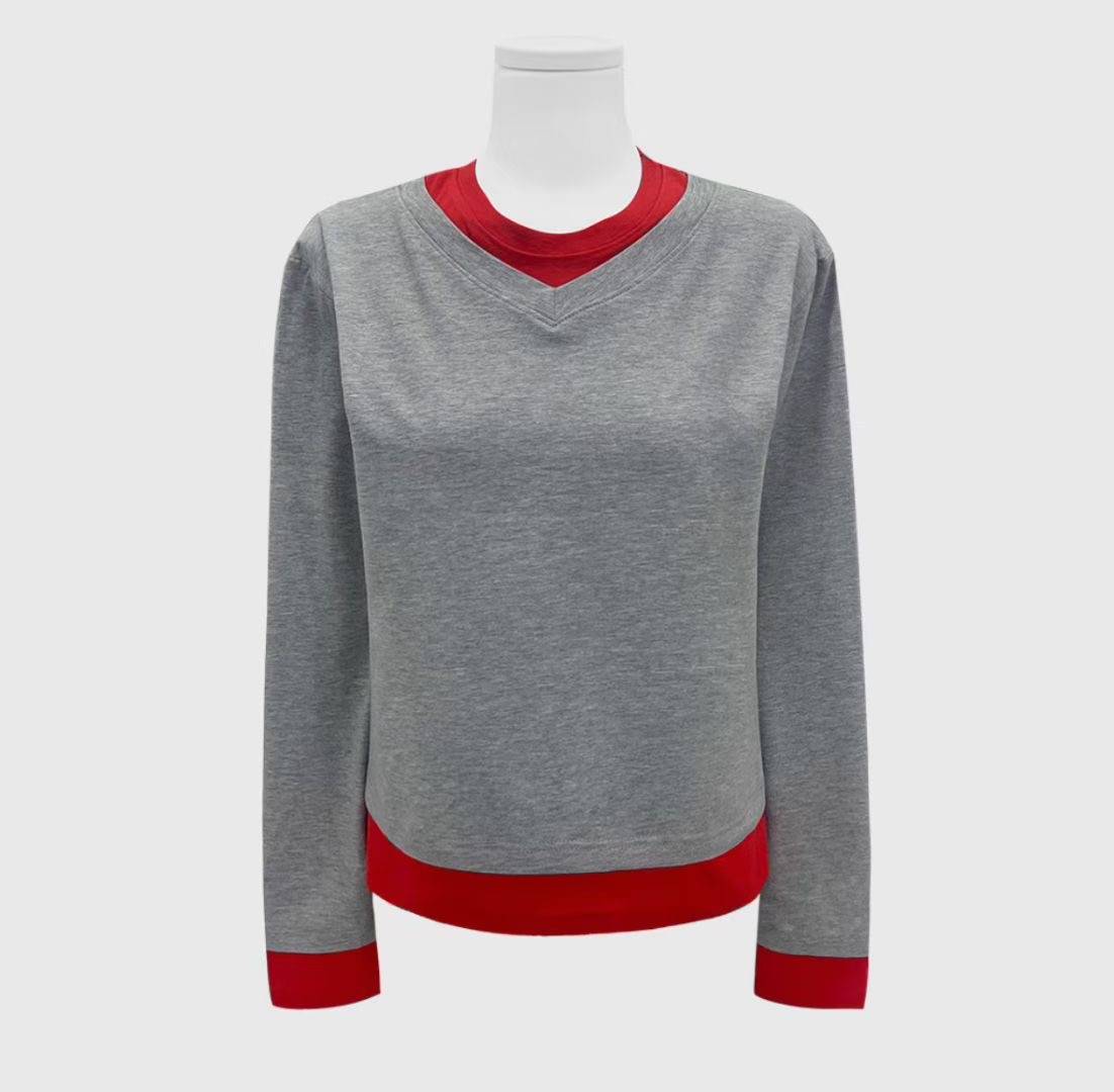 SEPTEMBER ISSUE-셉템버이슈-T韓國代購女裝新品26春夏長袖T恤假兩件SEPTEMBER ISSUE長袖T恤