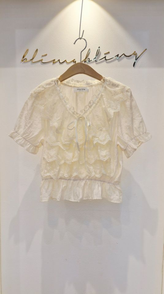 RICO/BLING BLING-S韓國直郵實拍女裝新品休閑襯衫蕾絲衫RICO/BLING BLING-S襯衫/蕾絲衫