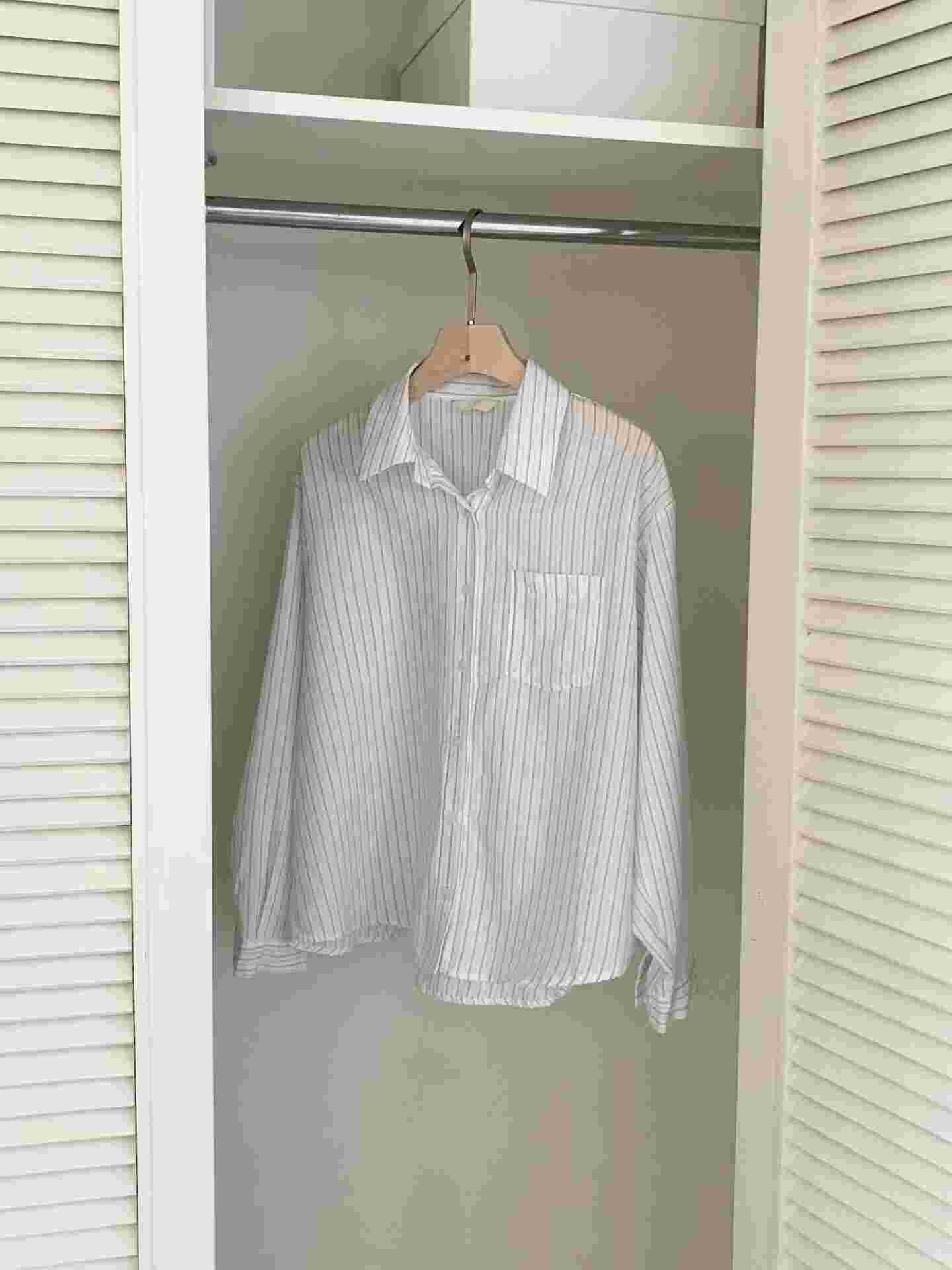 AND韓國代購女裝新品人氣熱賣推薦休閑時尚襯衫蕾絲衫條紋AND襯衫/蕾絲衫