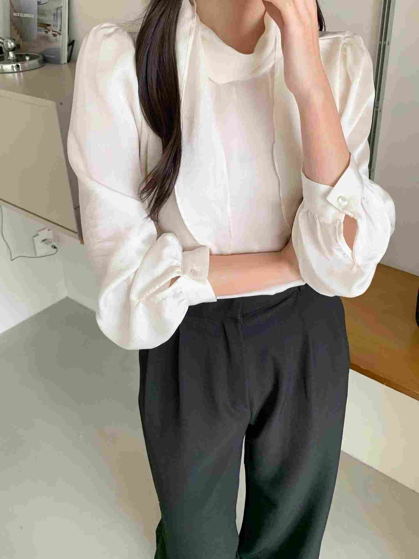 AND韓國代購女士新品休閑推薦人氣26春夏職業襯衫蕾絲衫圍巾AND襯衫/蕾絲衫