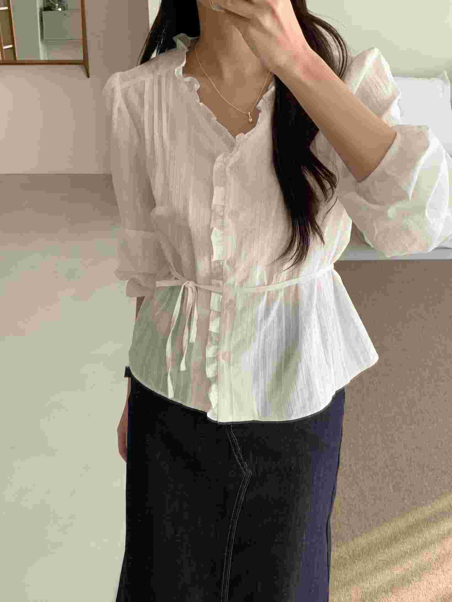 AND韓國直郵女士新品熱賣26春夏職業人氣時尚推薦襯衫蕾絲衫AND襯衫/蕾絲衫