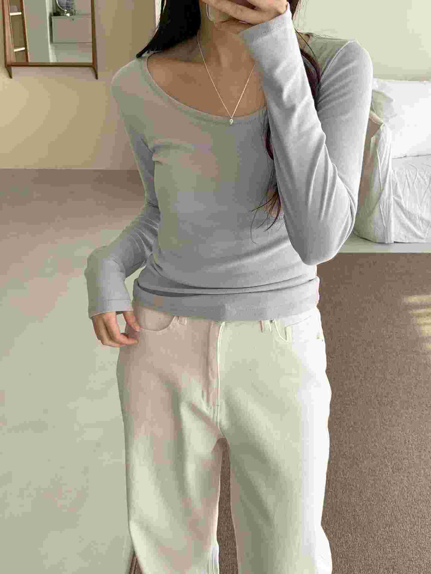 AND韓國代購女裝新品熱賣休閑推薦時尚人氣職業26春夏長袖T恤AND長袖T恤