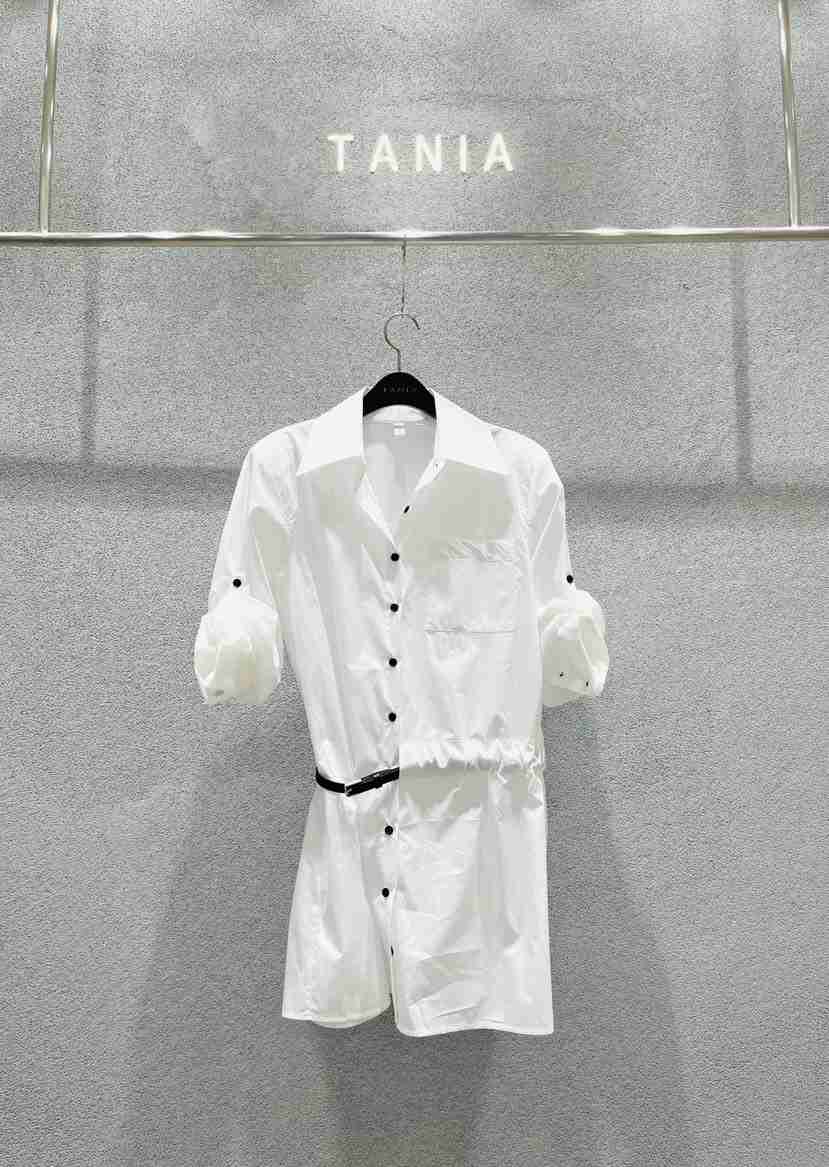 TANIA東大門直郵女裝新款人氣休閑熱賣襯衫蕾絲衫含腰帶套裝TANIA襯衫/蕾絲衫