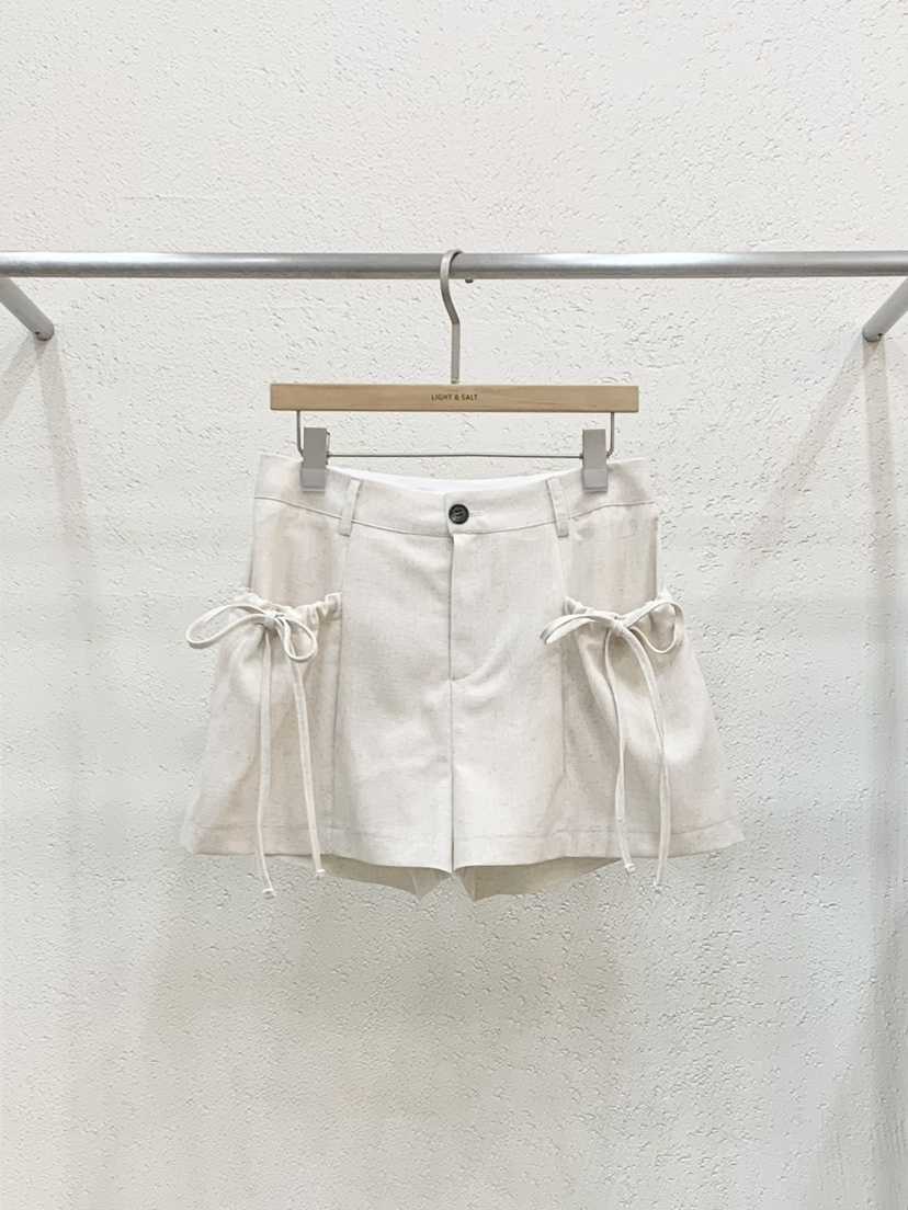 LIGHT AND SALT韓國直郵實拍女裝新款26春夏短褲亞麻緞LIGHT AND SALT短褲