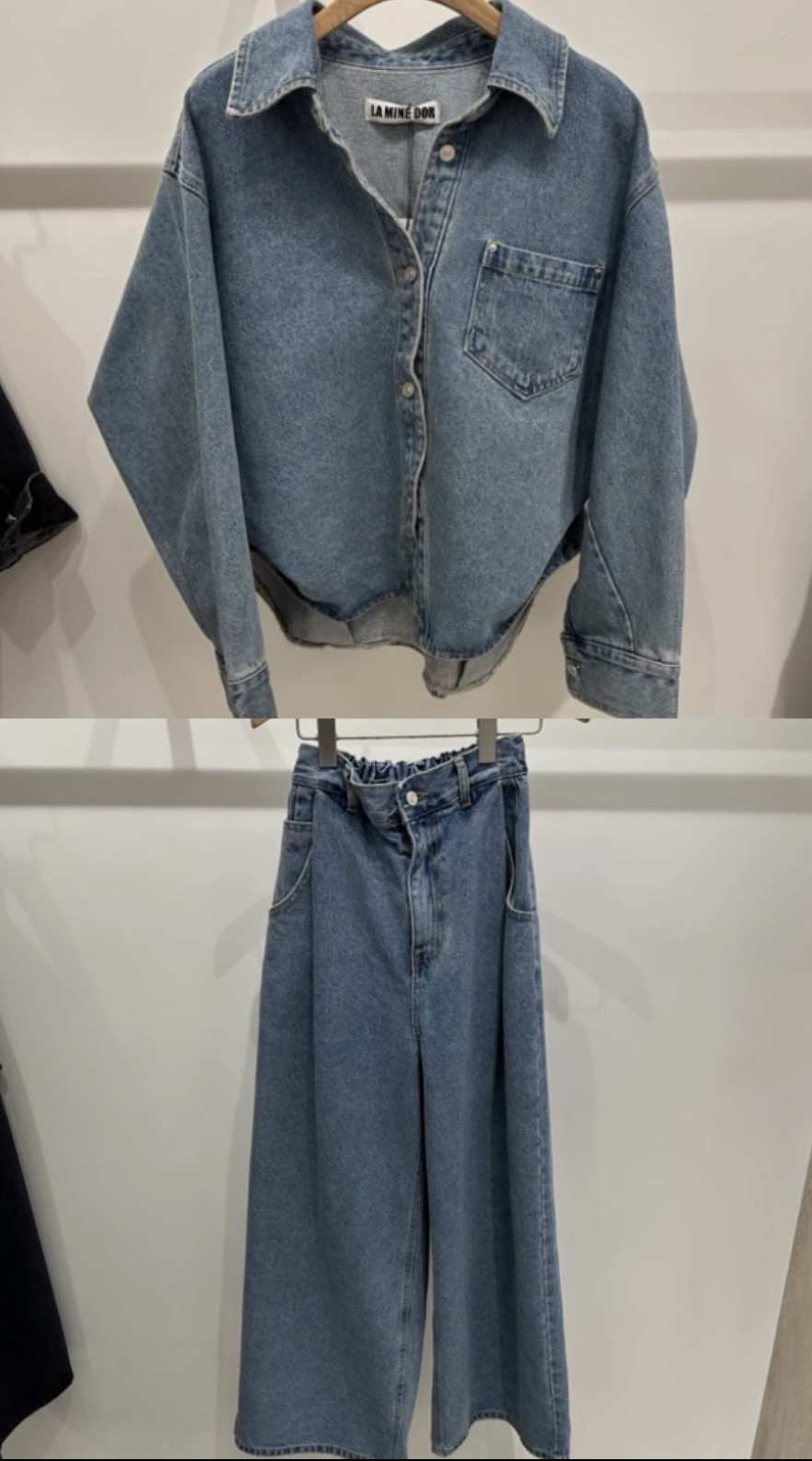 LAMINEDOR韓國直郵實拍女裝新款休閑推薦人氣套裝套裝褶皺LA MINE DOR套裝