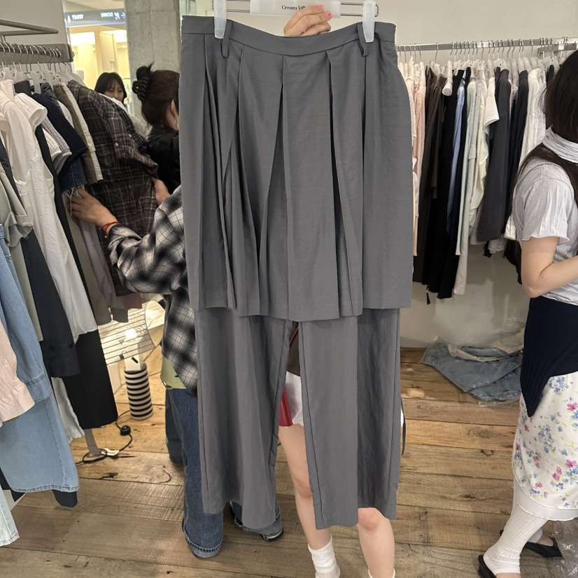 CREAM VILLA韓國東大門直郵女裝新款26春夏裙褲褶裥CREAMVILLA裙褲