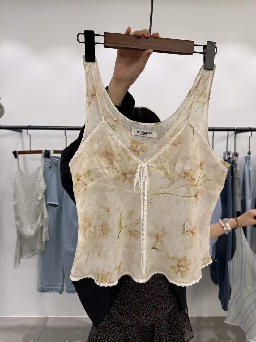 WATERMELON韓國代購女裝新品人氣職業推薦熱賣26春夏吊帶背心WATER MELON吊帶/背心