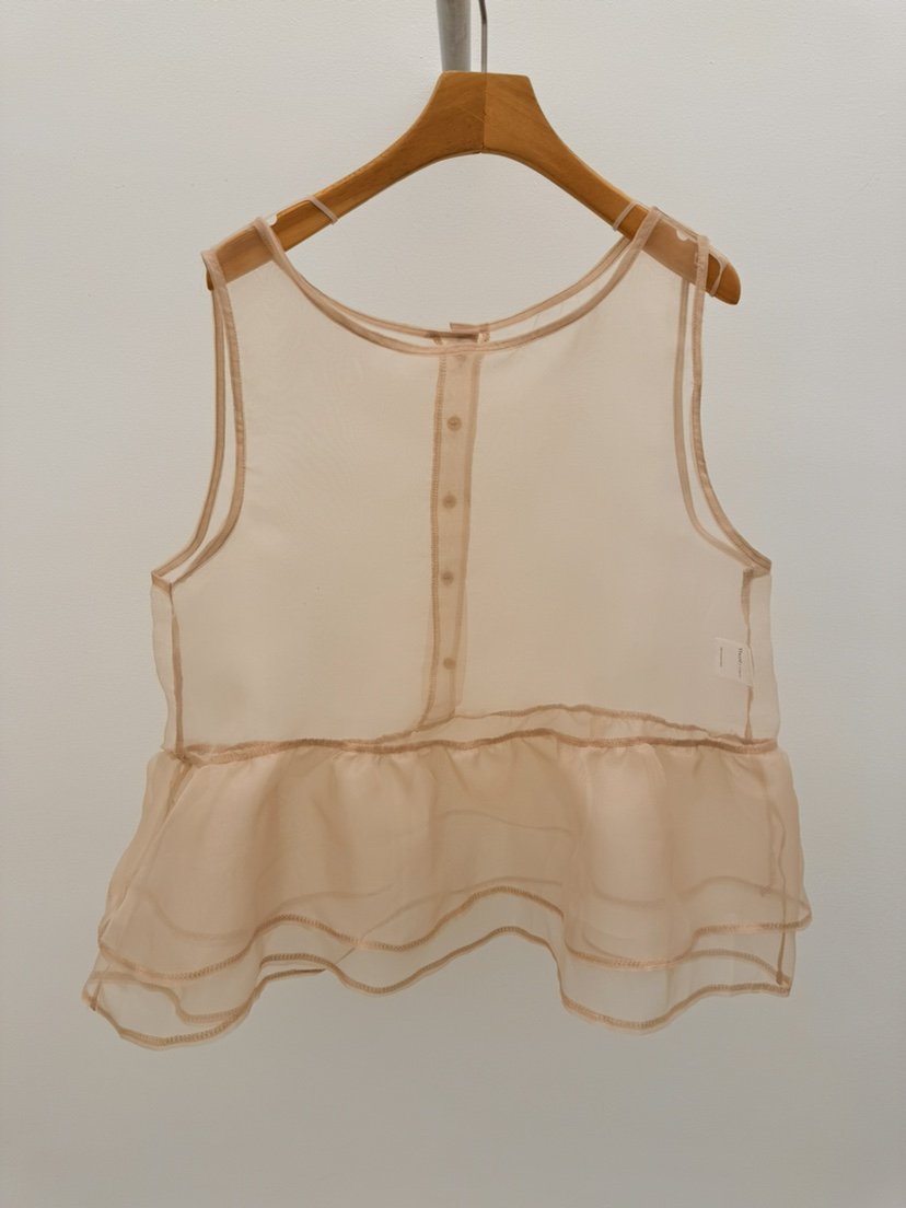 THORE韓國直郵女士新款熱賣時尚職業26春夏吊帶背心歐根紗THORE吊帶/背心