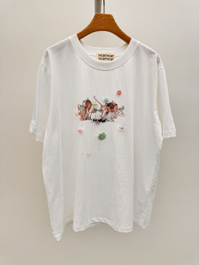 THORE韓國直郵女士新款26春夏休閑推薦人氣時尚熱賣職業T恤THORET恤