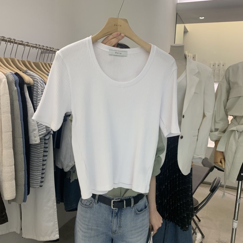 PHILO韓國東大門直郵女士新款職業人氣休閑時尚26春夏T恤PHILOT恤