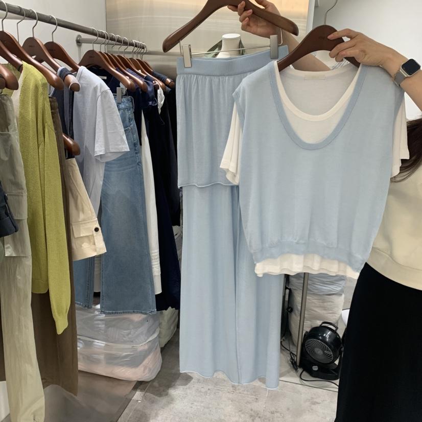 CHAE韓國直郵實拍女士新品職業時尚熱賣套裝三件套天絲套裝CHAE套裝