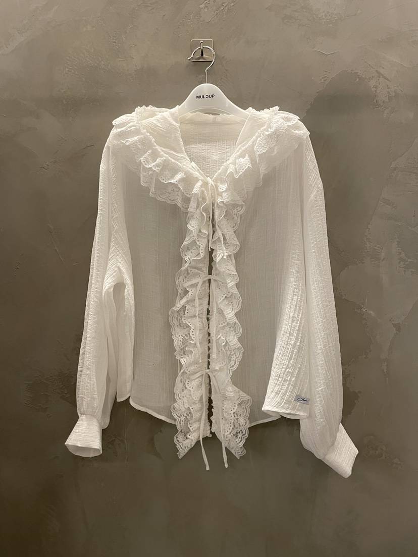 MULCUP韓國代購女士新品時尚休閑熱賣26春夏職業襯衫蕾絲衫MULCUP襯衫/蕾絲衫