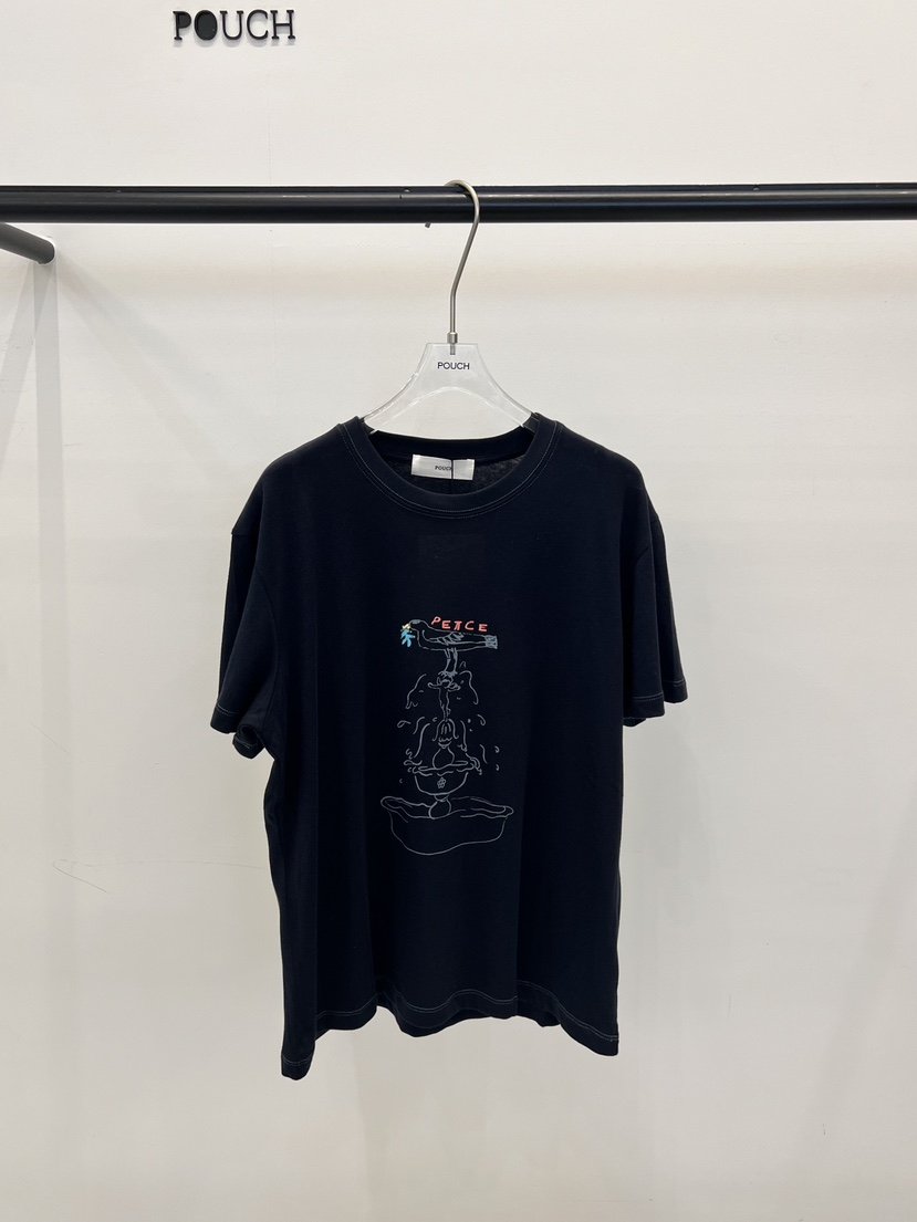 POUCH韓國東大門直郵女裝新品26春夏時尚休閑職業人氣T恤POUCHT恤