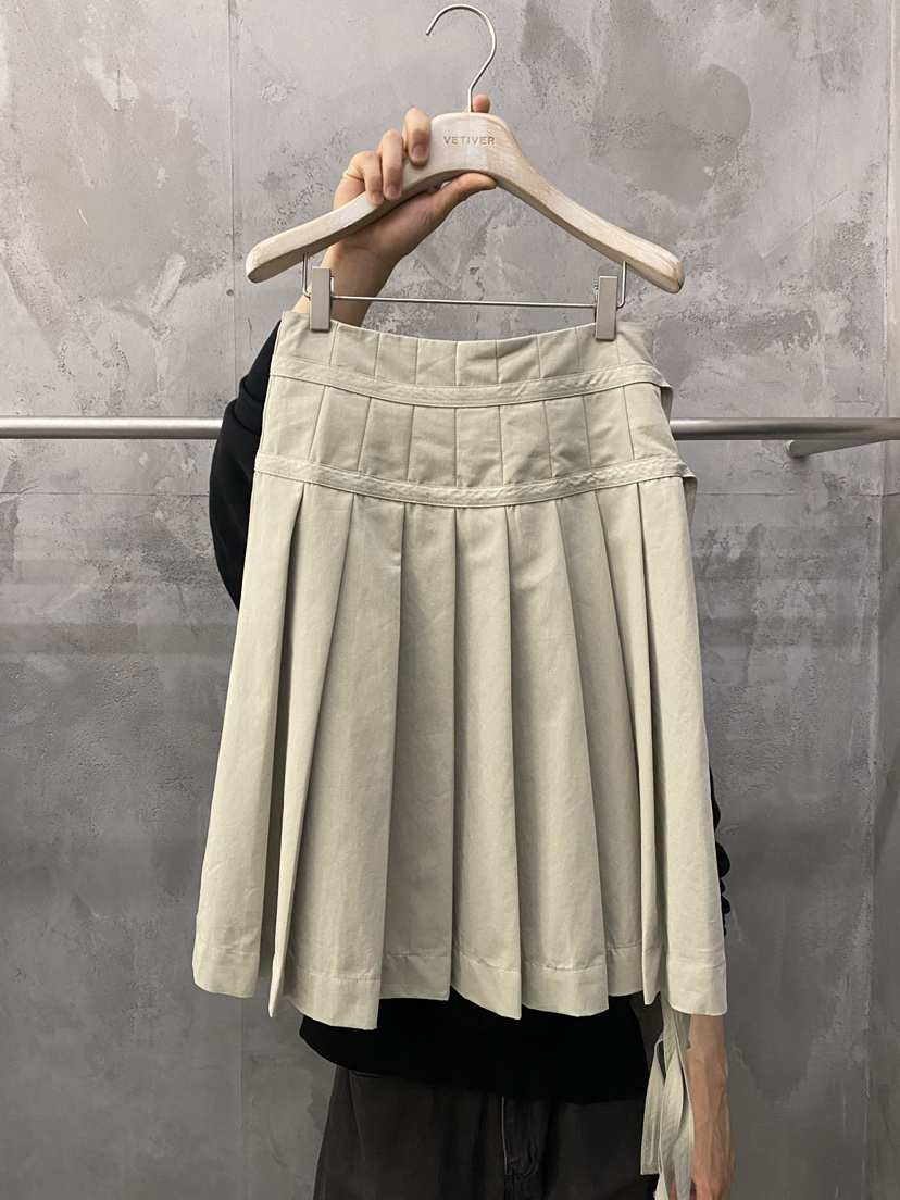 THE VETIVER-A韓國東大門直郵女裝新款26春夏半身裙中短裙拉鏈褶裥VETIVER半身裙/中短裙