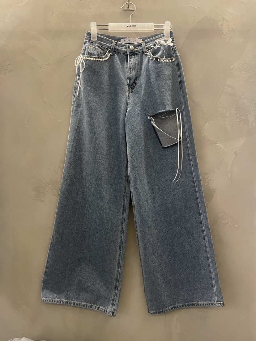 MULCUP韓國直郵實拍女士新品時尚26春夏推薦休閑人氣牛仔褲MULCUP牛仔褲
