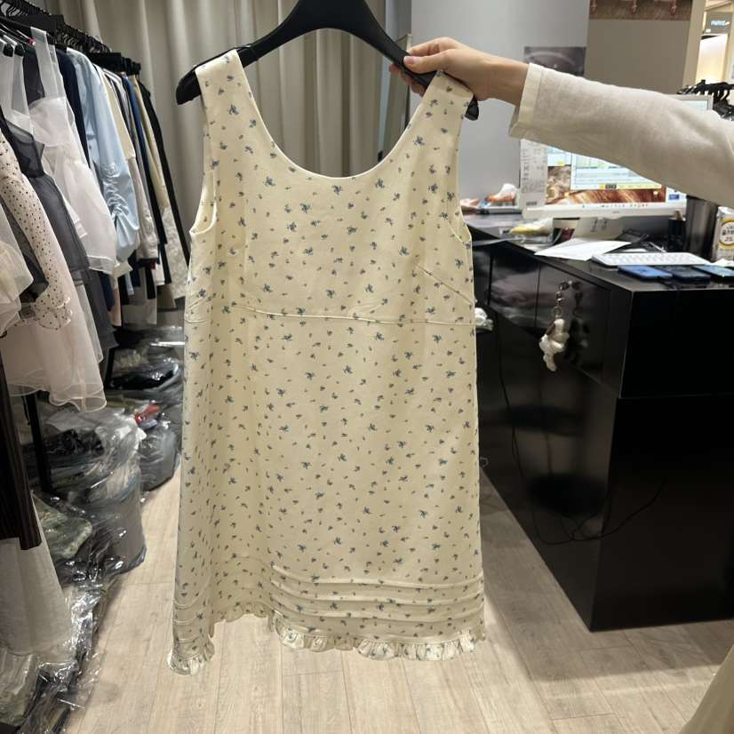 SOFTNESS韓國代購女士新品時尚休閑人氣職業連衣裙花朵褶裥Softness/Cosmic連衣裙