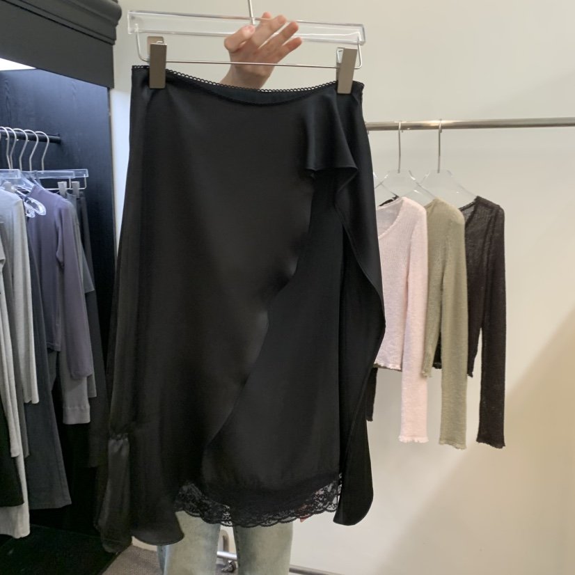 MORE THAN YESTERDAY/LOVE YOU SO MUCH韓國直郵實拍女士新品26春夏半身裙中短裙褶皺LYSM/MORE THAN YESTERDAY半身裙/中短裙