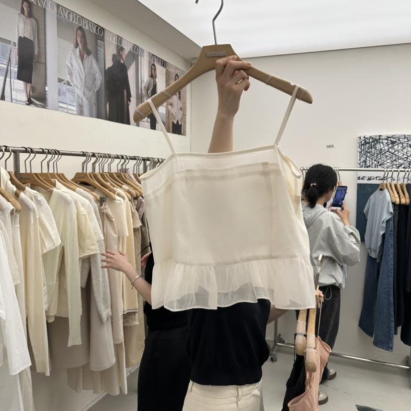 MER韓國代購女裝新品休閑人氣26春夏職業推薦吊帶背心透視MER/ANGELO BIANCO吊帶/背心