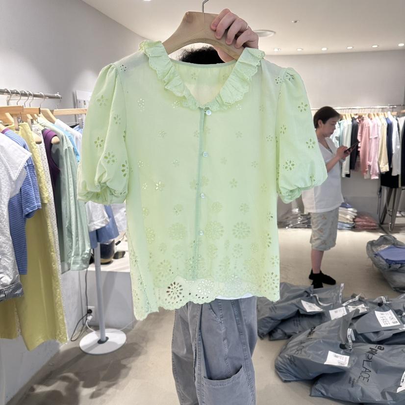 ROOM K-P韓國直郵女士新款休閑時尚26春夏推薦襯衫蕾絲衫roomk襯衫/蕾絲衫