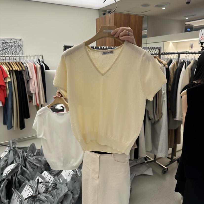 MER韓國直郵女士新品推薦熱賣時尚休閑26春夏職業針織衫V領MER/ANGELO BIANCO針織衫