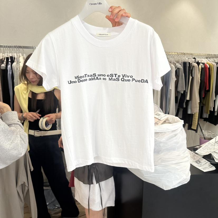 CREAM VILLA韓國直郵女裝新款休閑T恤CREAMVILLAT恤