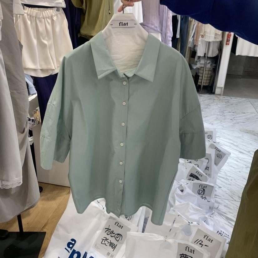 FLAT韓國代購女士新品熱賣推薦26春夏休閑時尚襯衫蕾絲衫FLAT襯衫/蕾絲衫
