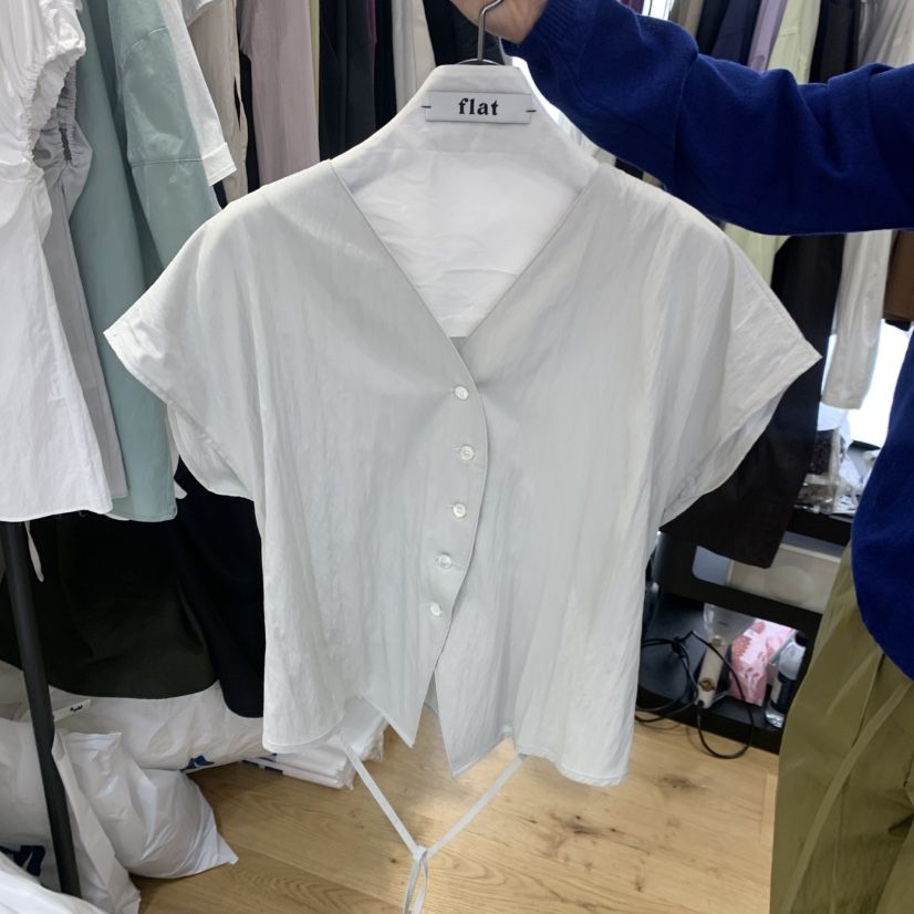 FLAT韓國東大門代購女裝新款休閑26春夏人氣時尚襯衫蕾絲衫FLAT襯衫/蕾絲衫