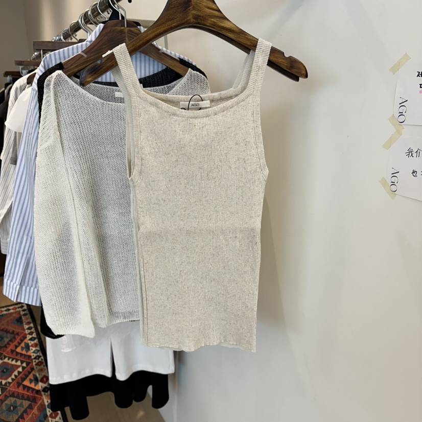 AGO韓國直郵實拍女裝新品推薦休閑人氣職業26春夏吊帶背心AGO吊帶/背心