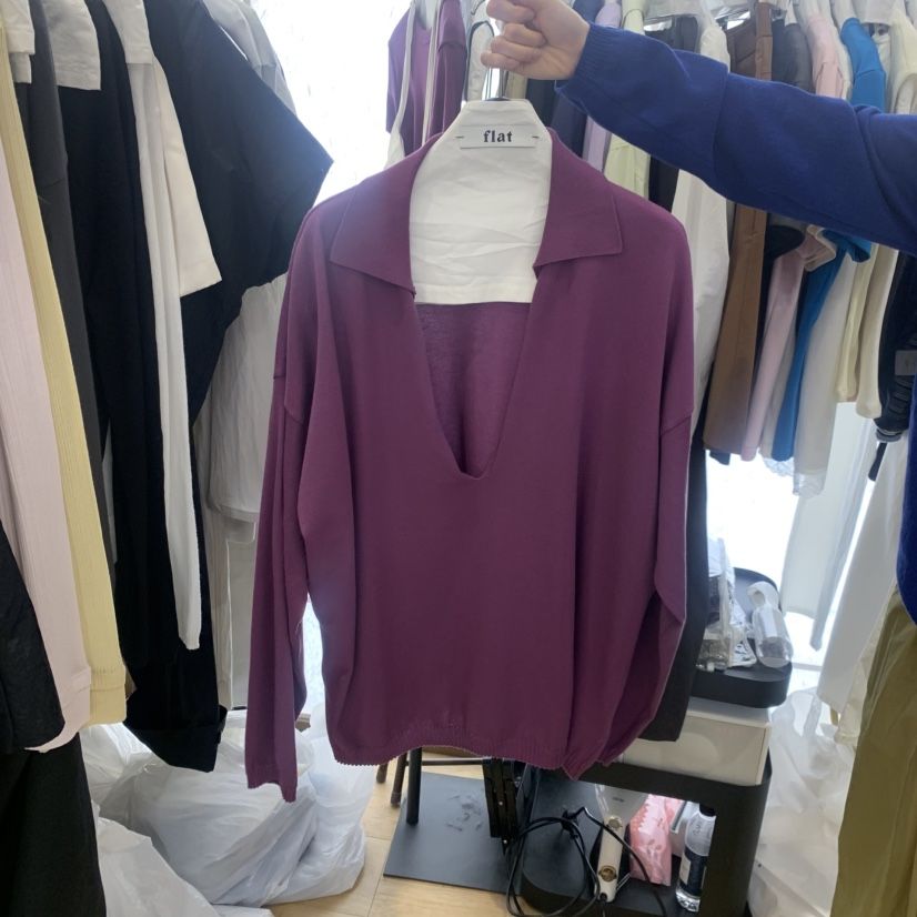 FLAT韓國東大門直郵女士新品休閑熱賣時尚推薦針織衫絲質FLAT針織衫