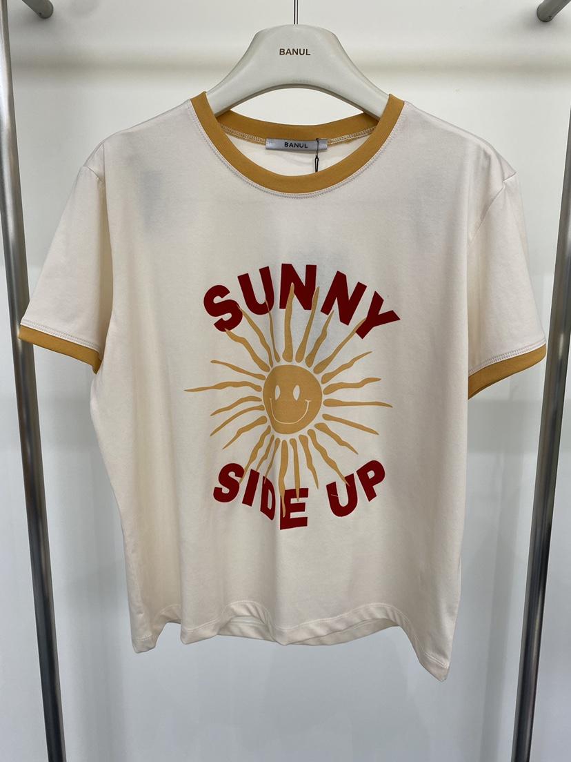 BANUL韓國直郵實拍女裝新款推薦休閑熱賣時尚職業T恤天鵝絨BANULT恤