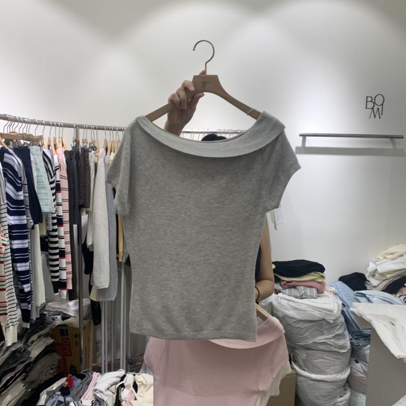 BY BOMI韓國直郵實拍女士新品推薦職業26春夏人氣T恤不對稱BY BOMIT恤