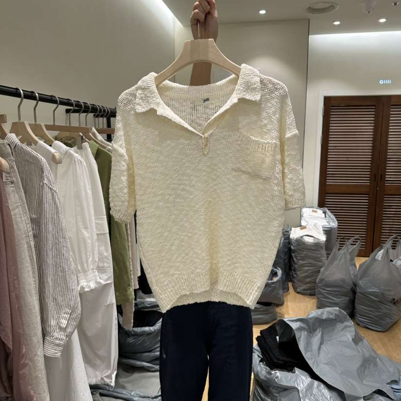 GILLI韓國直郵實拍女裝新款時尚推薦26春夏職業針織衫亞麻GILLI針織衫