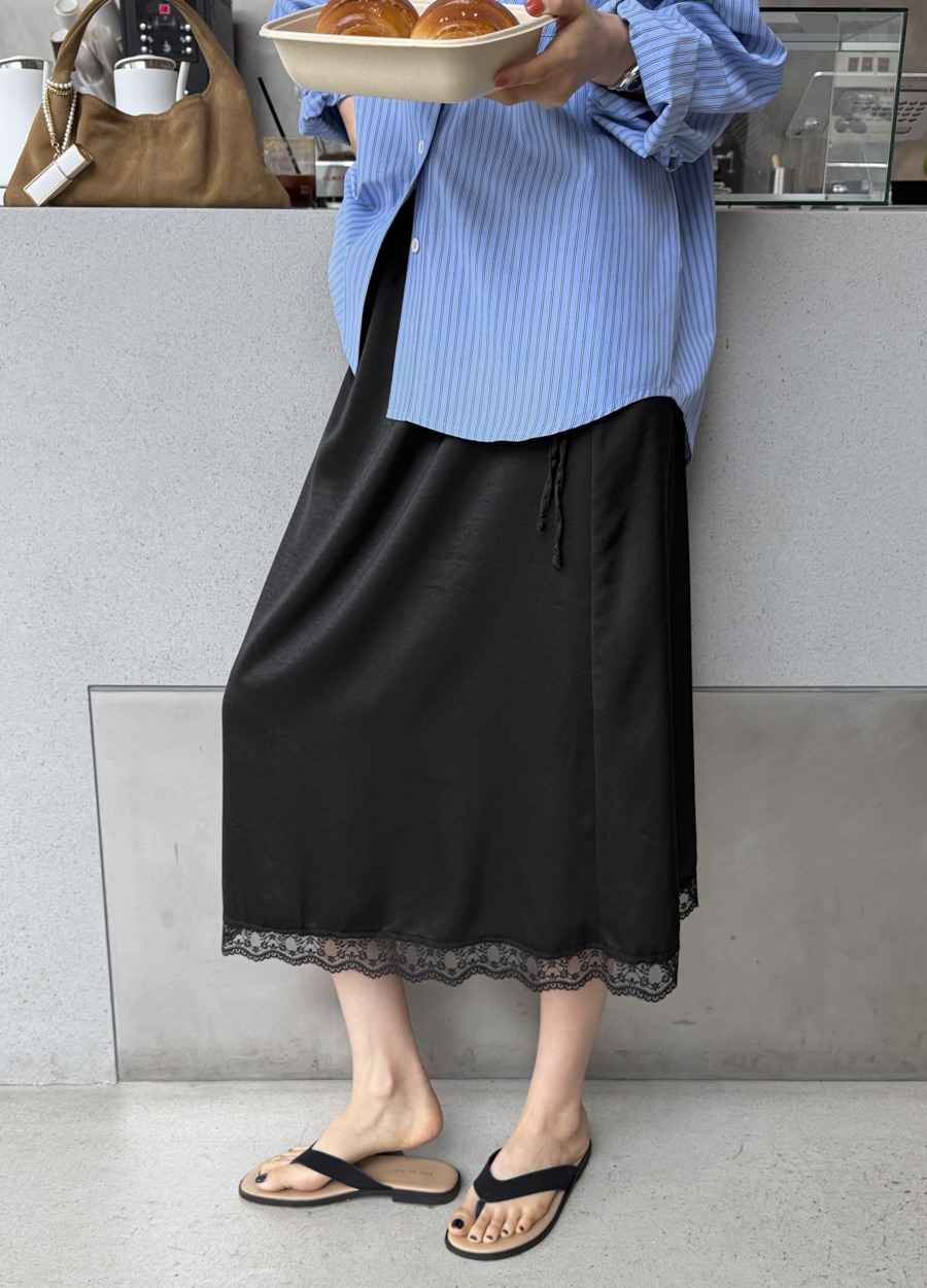 FRILL-T/DADA東大門代購女裝新款26春夏半身裙中短裙蕾絲FRILL-T/DADA半身裙/中短裙