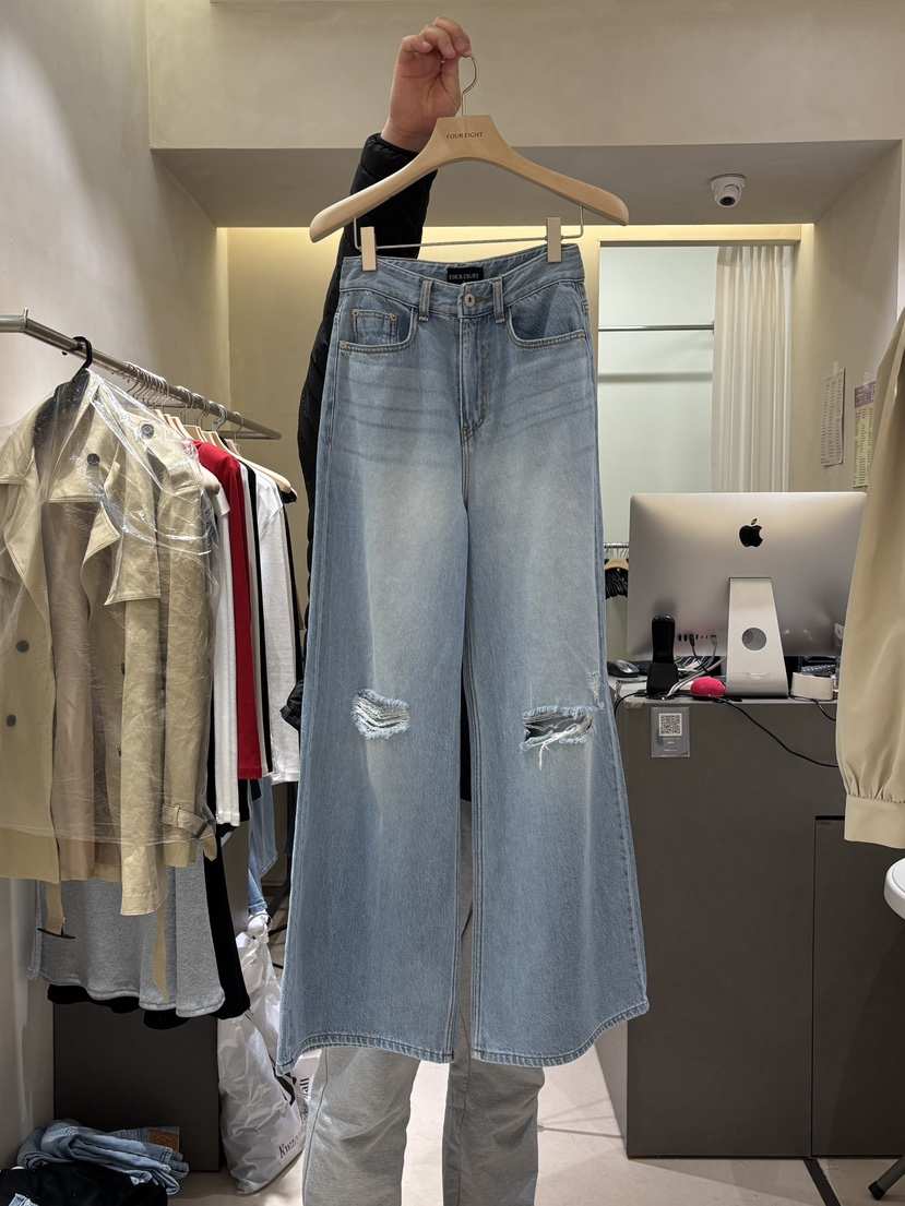 FOUREIGHT韓國代購女裝新款時尚推薦26春夏休閑真品牛仔褲FOUR EIGHT牛仔褲