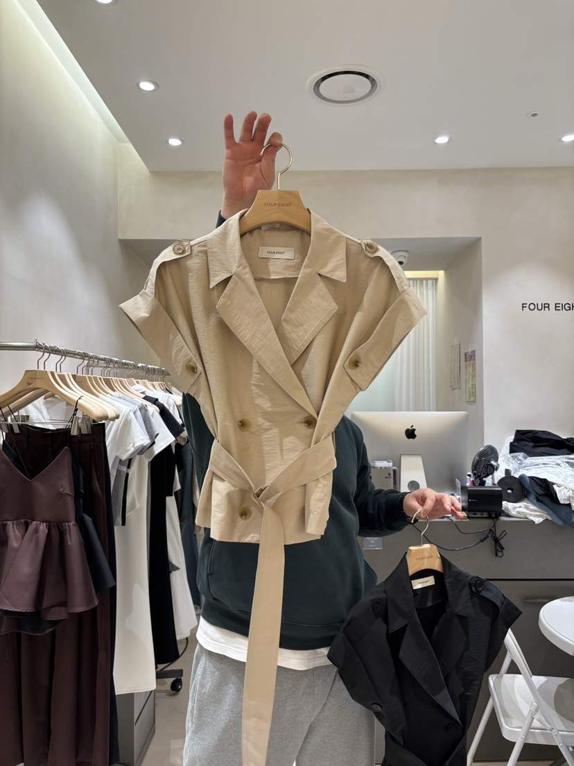FOUREIGHT東大門實拍女裝新品熱賣人氣職業休閑夾克含腰帶FOUR EIGHT夾克