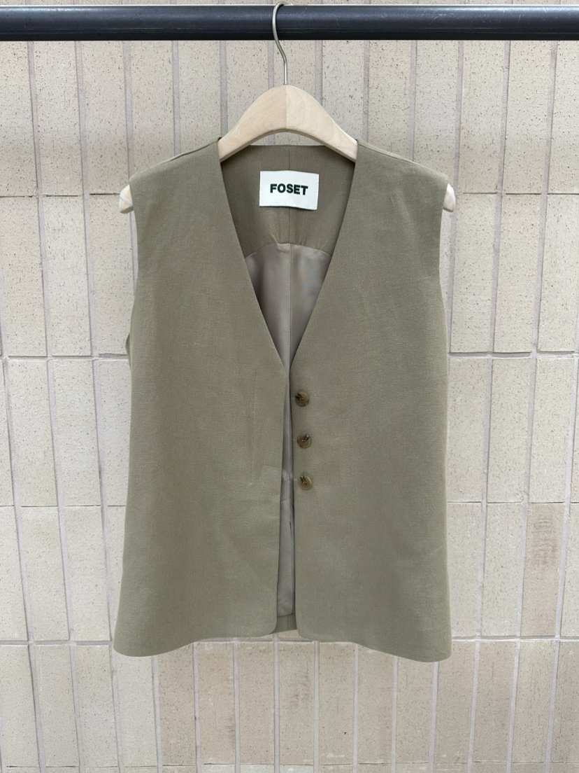 FOSET東大門直郵女裝新款26春夏職業推薦時尚熱賣馬甲亞麻FOSET馬甲