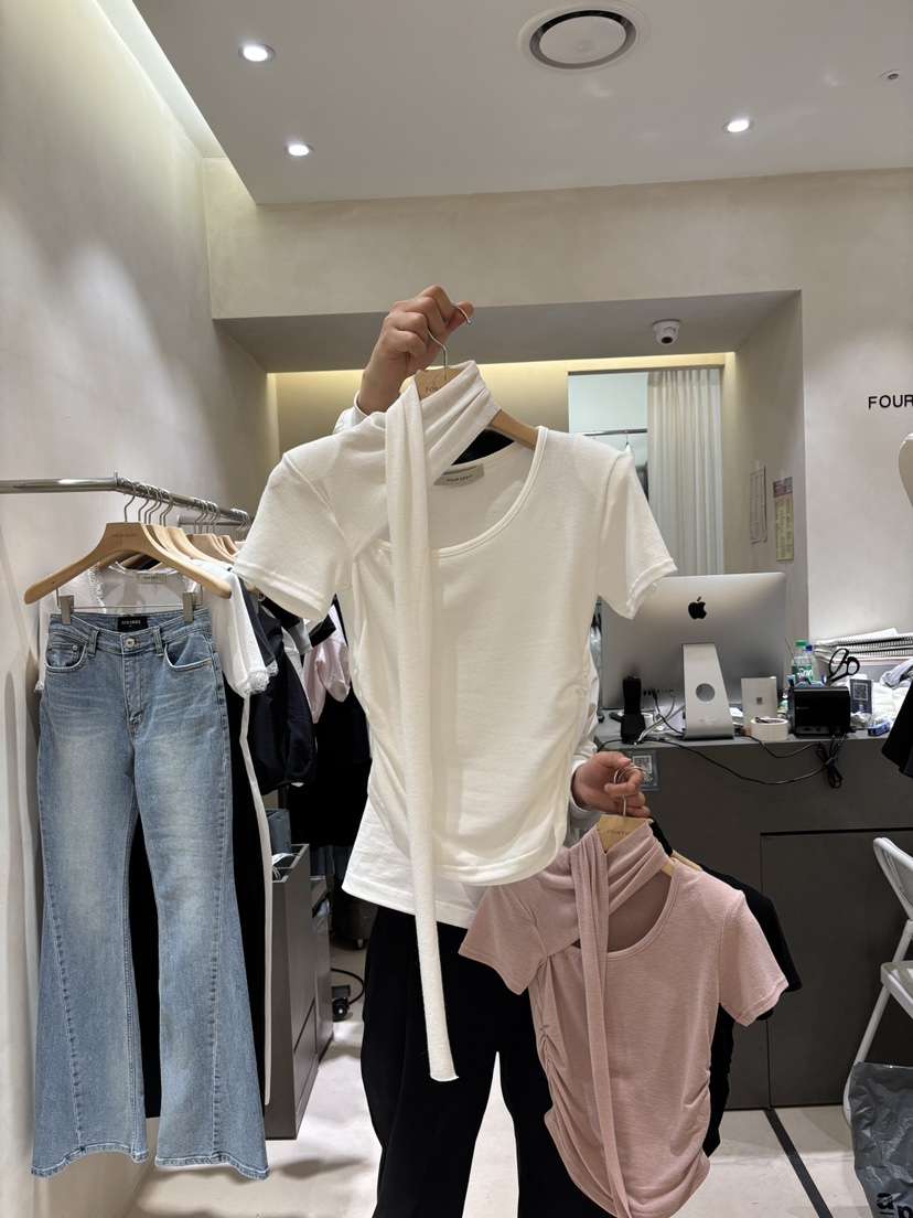 FOUREIGHT東大門代購女裝新品26春夏時尚熱賣休閑T恤圍巾FOUR EIGHTT恤