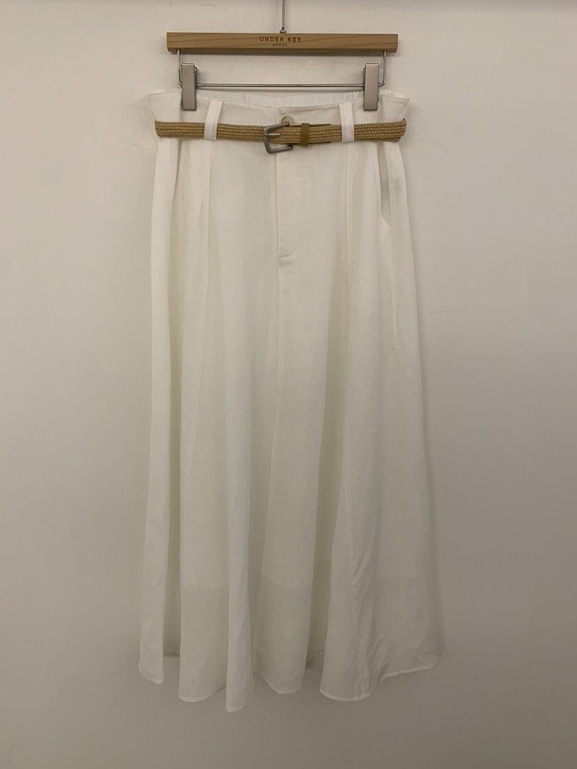 UNDER KEY韓國代購女士新款推薦26春夏熱賣長裙含腰帶亞麻UNDER KEY長裙