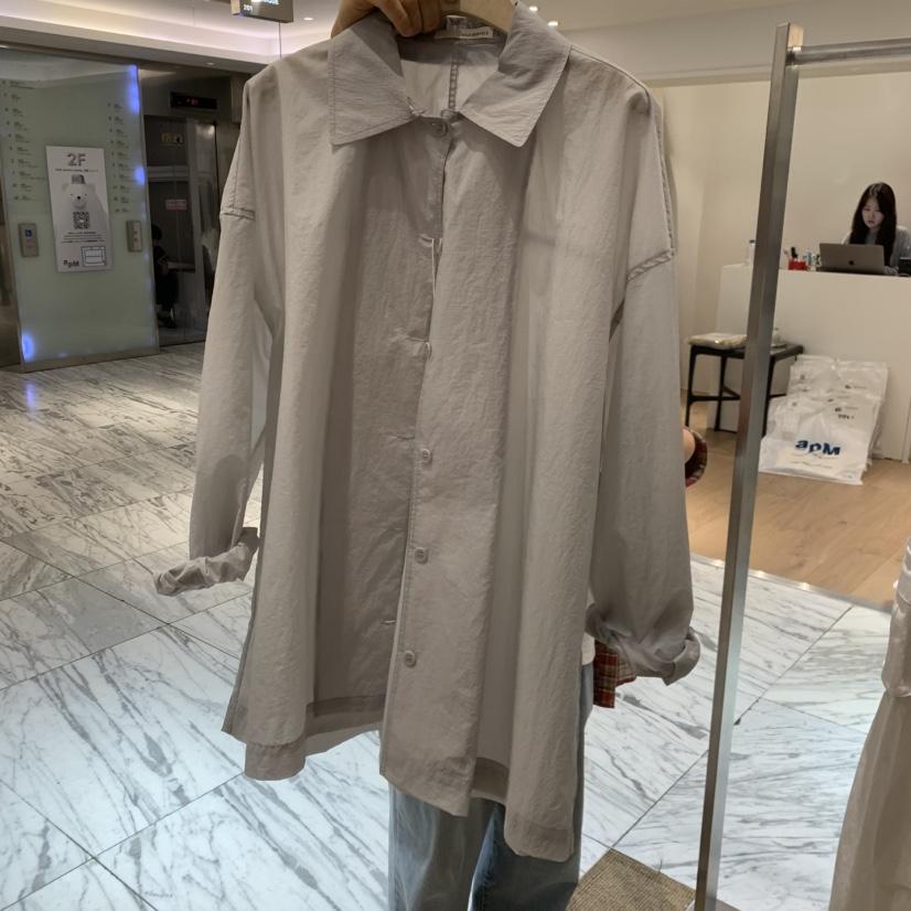 SELF SERVICE韓國代購女裝新品休閑職業推薦長款風衣透明SELF SERVICE長款風衣